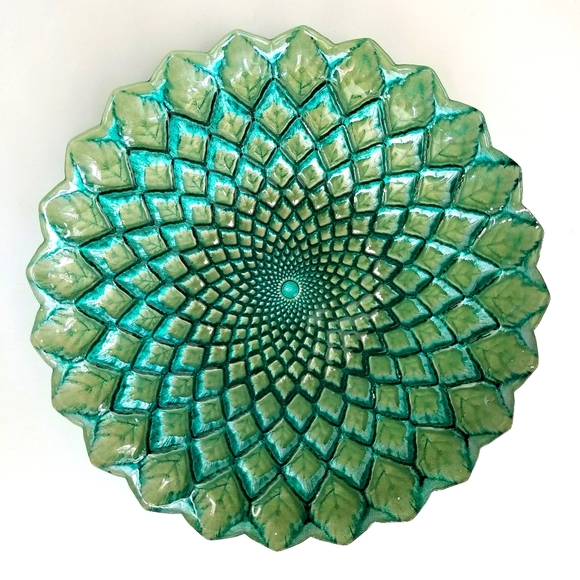 Glass Turquoise/Green Dish/Bowl
